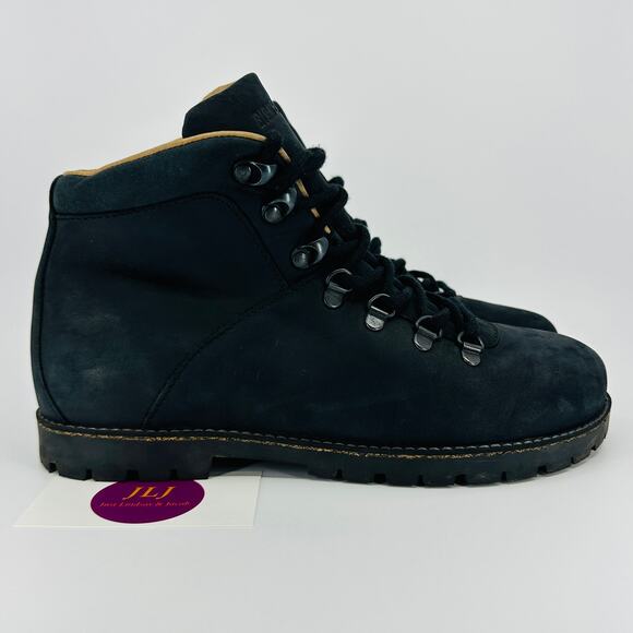 Birkenstock Women's Jackson Black Nubuck Leather Lace Up Boots Size 40 EU/ 9 US - Picture 1 of 12